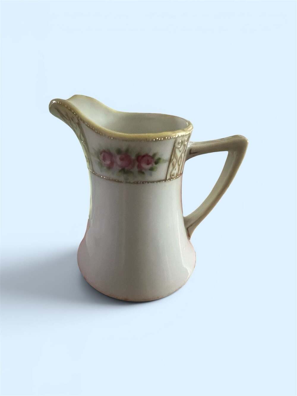 Antique Hand Painted Morimura Brothers (M in Wreath) Nippon Porcelain Creamer